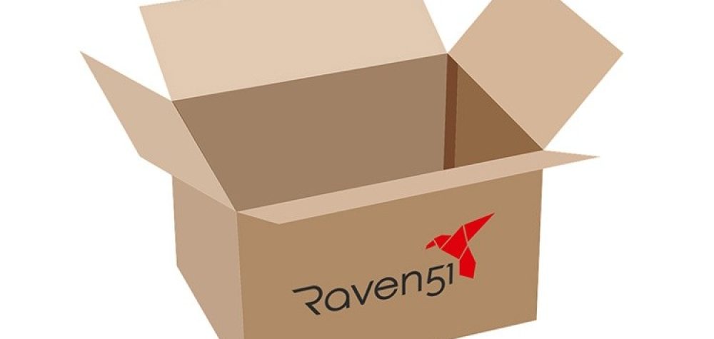 Umzugskarton mit Raven51 Logo